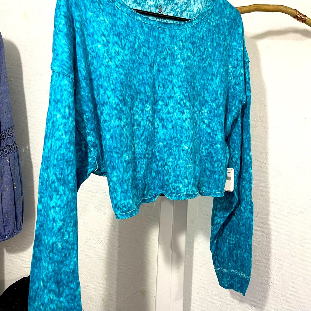 Free People Blue Crop Top